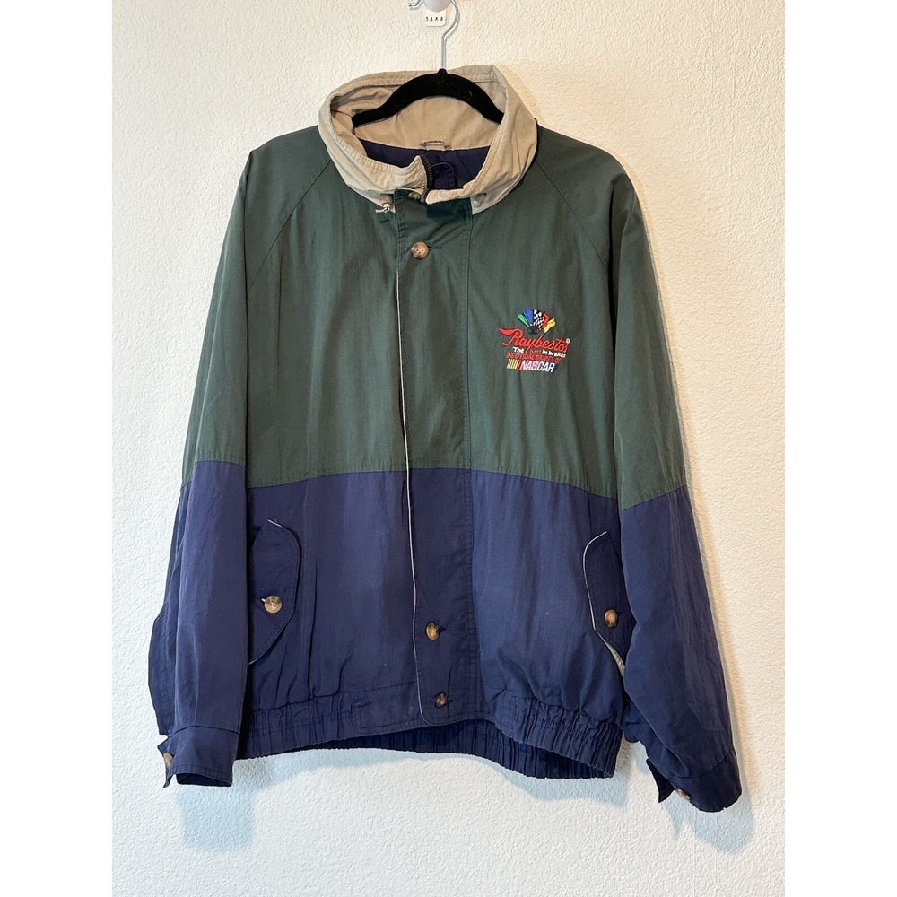 VTG 90s Nascar Raybestod Swingster Crew Jacket XXL Colorblock Swingster